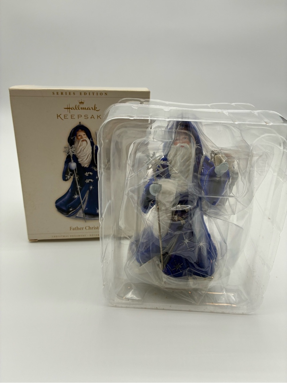 Hallmark Keepsake Father Christmas Blue Ornament 5 Series Edition w/ Box